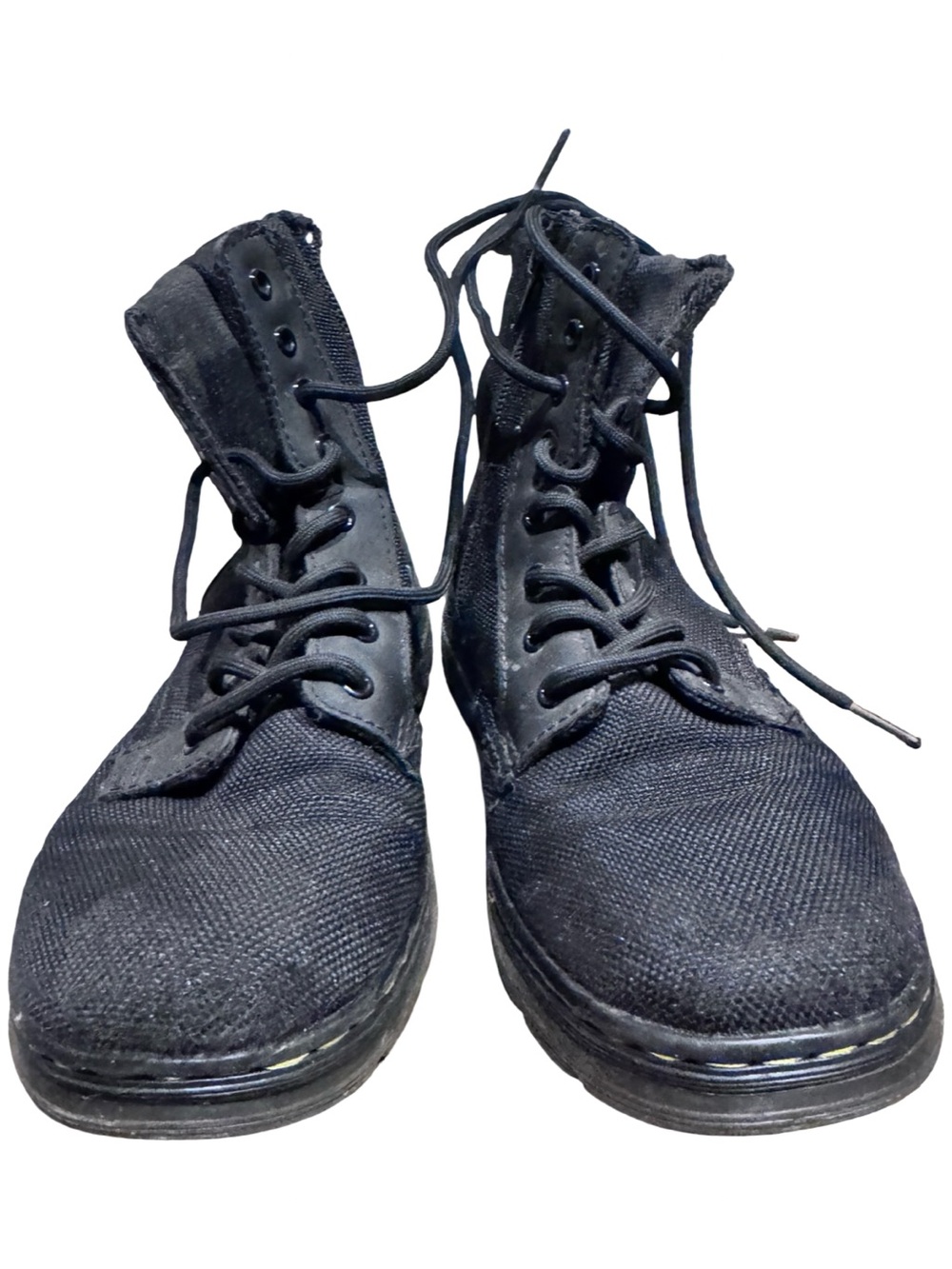 Dr. Martens Black Kids Lace-Up Canvas Boots
